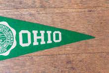 Load image into Gallery viewer, Ohio University Felt Pennant Vintage Green College Wall Decor - Eagle&#39;s Eye Finds
