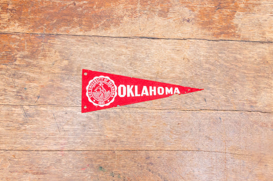 University of Oklahoma Mini Felt Pennant Vintage College Wall Decor - Eagle's Eye Finds