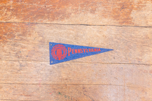 University of Pennsylvania Mini Felt Pennant Vintage College Decor with Mounting Holes