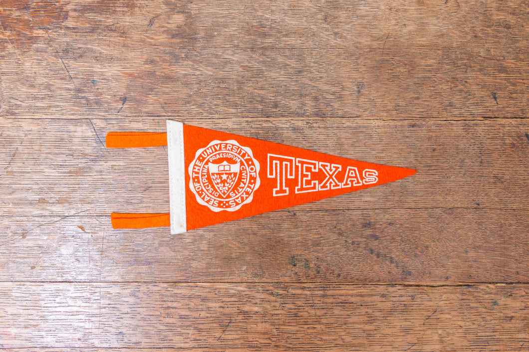 University of Texas Mini Felt Pennant Orange Vintage College Decor - Eagle's Eye Finds