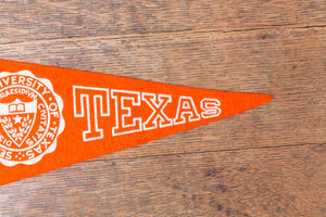 University of Texas Mini Felt Pennant Orange Vintage College Decor - Eagle's Eye Finds