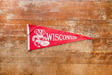 Load image into Gallery viewer, University of Wisconsin Red Felt Pennant Vintage College Wall Decor
