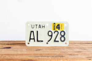 Utah 1986 Motorcycle License Plate Vintage Wall Hanging Decor - Eagle's Eye Finds