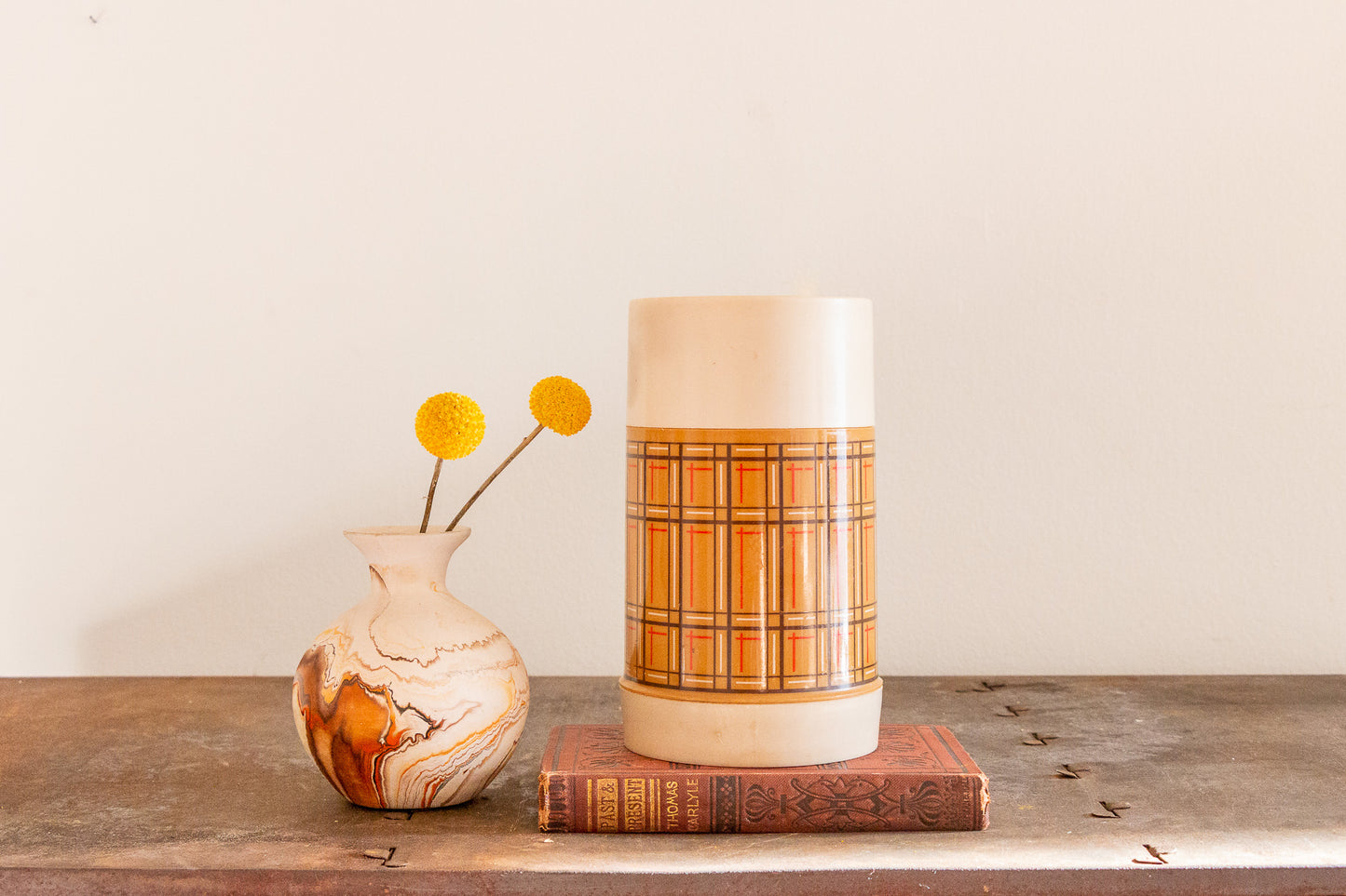 Tan Plaid Aladdin's Thermos Vintage Fall Shelf Decor – Eagle's Eye