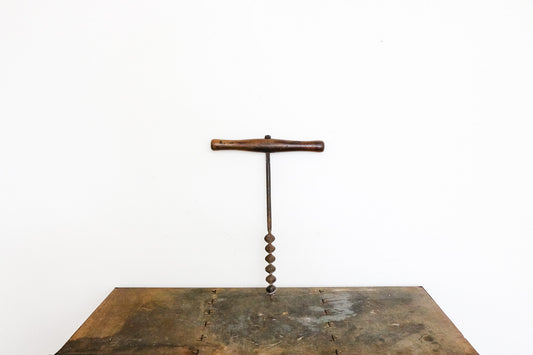 Industrial Hand Auger Drill Vintage Tool