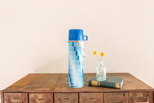 Load image into Gallery viewer, Large Blue King Seeley Thermos Vintage Winter Shelf Decor
