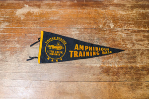 Naval Amphibious Training Base Felt Pennant Vintage Virginia Wall Decor