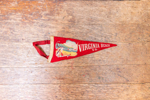 Virginia Beach Red Felt Pennant Vintage VA Wall Decor - Eagle's Eye Finds