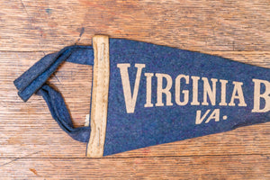 Virginia Beach Felt Pennant Vintage Blue Wall Decor - Eagle's Eye Finds