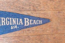 Load image into Gallery viewer, Virginia Beach Felt Pennant Vintage Blue Wall Decor - Eagle&#39;s Eye Finds
