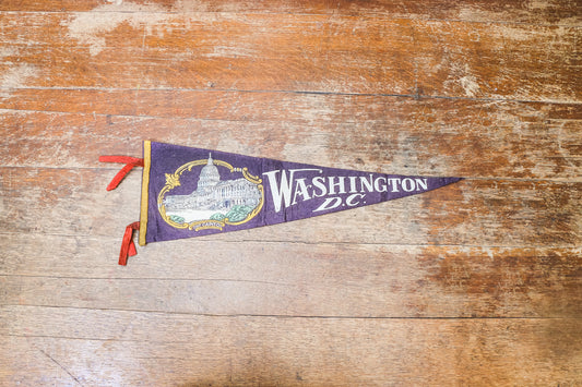 Washington DC Purple Felt Pennant Vintage Capitol Building Wall Decor