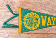 Load image into Gallery viewer, Wayne State University Felt Pennant Vintage Green Michigan College Wall Decor - Eagle&#39;s Eye Finds
