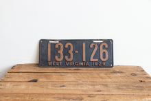 Load image into Gallery viewer, West Virginia 1929 License Plate Vintage Black Wall Hanging Decor 133-126 - Eagle&#39;s Eye Finds
