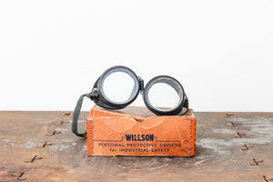 Willson Safety Goggles Vintage Steampunk Industrial Decor with Original Box - Eagle's Eye Finds