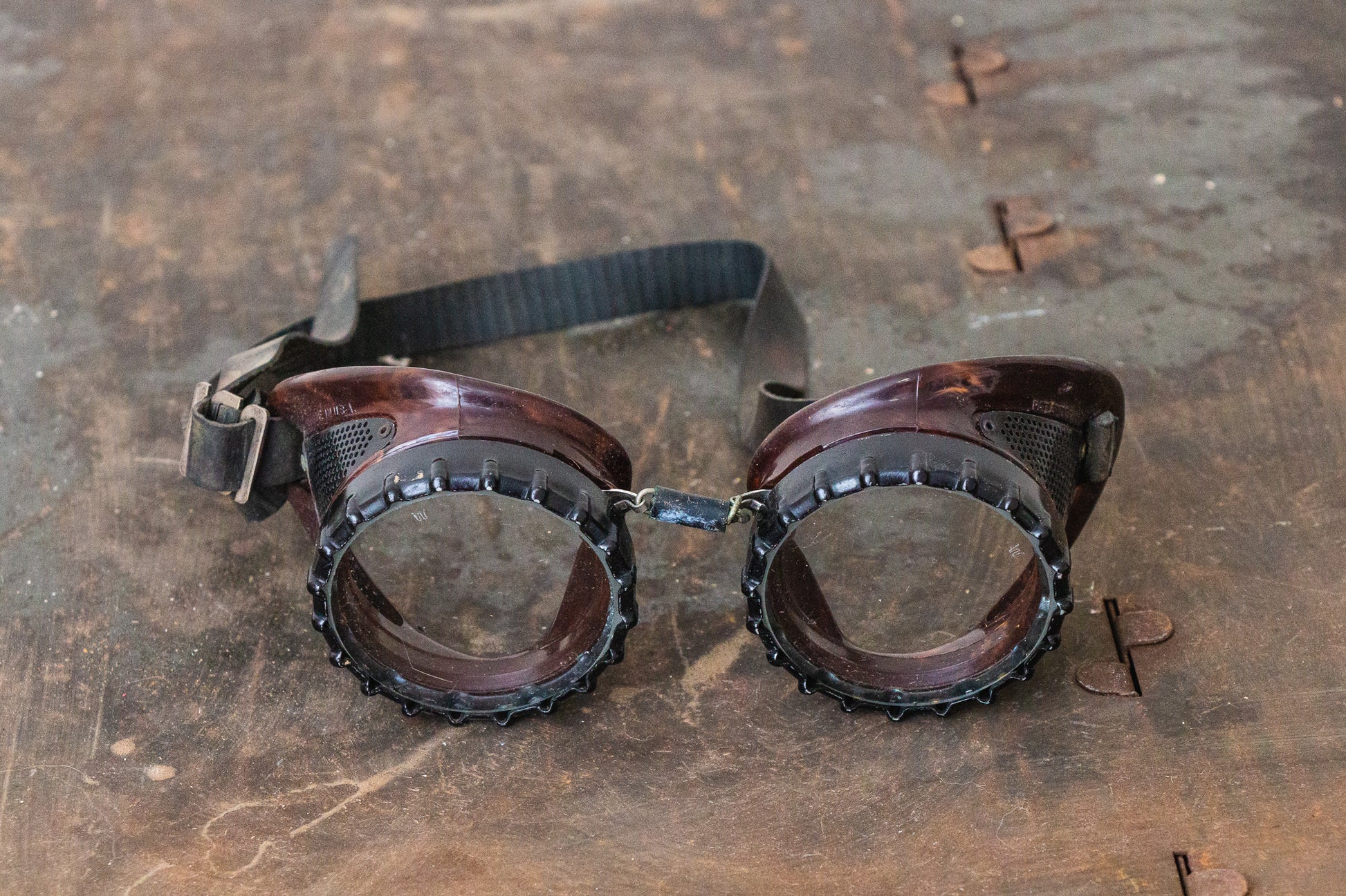 steamworker's goggles Willson Safety Goggles TAW51 Vintage Steampunk Industrial Decor with O – Eagle's Eye Finds