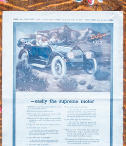 1916 Willys Knight Car Ad Vintage Car Willys-Overland Automobile Ephemera