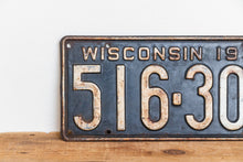 Load image into Gallery viewer, Wisconsin 1939 License Plate Vintage Rustic Black and White Decor - Eagle&#39;s Eye Finds
