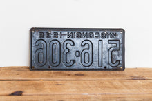 Load image into Gallery viewer, Wisconsin 1939 License Plate Vintage Rustic Black and White Decor - Eagle&#39;s Eye Finds
