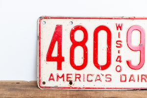 Wisconsin 1940 License Plate Vintage America's Dairyland - Eagle's Eye Finds