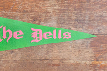 Load image into Gallery viewer, Wisconsin Dells Green Felt Pennant Vintage Wall Decor
