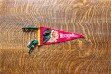 Load image into Gallery viewer, Wisconsin Dells Red Vintage Felt Pennant with Native American
