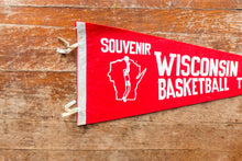 Load image into Gallery viewer, Wisconsin Basketball Tourney Red Felt Pennant Vintage Sports Wall Decor
