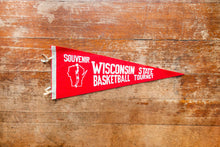 Load image into Gallery viewer, Wisconsin Basketball Tourney Red Felt Pennant Vintage Sports Wall Decor
