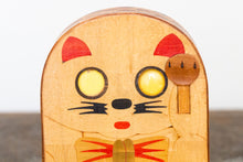 Load image into Gallery viewer, Wooden Kitty Cat Vintage Toy Coin Piggy Bank Made in Japan
