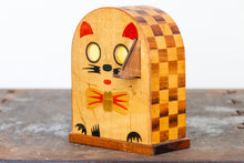 Load image into Gallery viewer, Wooden Kitty Cat Vintage Toy Coin Piggy Bank Made in Japan
