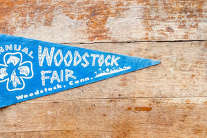 Woodstock Fair Connecticut Pennant Vintage Blue Wall Hanging Decor