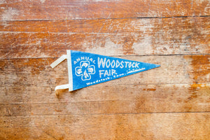 Woodstock Fair Connecticut Pennant Vintage Blue Wall Hanging Decor