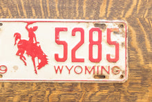 Load image into Gallery viewer, 1949 Wyoming License Plate Vintage Red and White Wall Decor 5285

