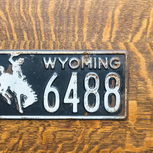 Wyoming 1950 License Plate Vintage Black Wall Decor 6488
