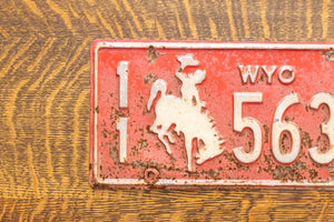 Wyoming 1961 License Plate Vintage Red Wall Decor 5634