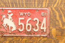Load image into Gallery viewer, Wyoming 1961 License Plate Vintage Red Wall Decor 5634
