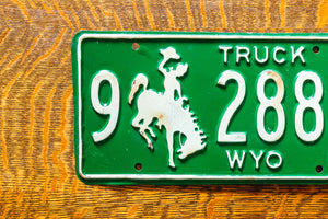 1966 Wyoming Truck License Plate Vintage Green Wall Decor 9 2887