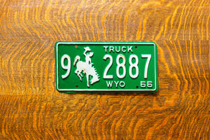 1966 Wyoming Truck License Plate Vintage Green Wall Decor 9 2887