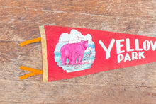 Load image into Gallery viewer, Yellowstone National Park Felt Pennant Vintage Red Wall Decor

