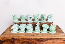 Load image into Gallery viewer, Jadeite Ceramic Zodiac Figurine Heads Vintage Animal Busts Shelf Decor - Eagle&#39;s Eye Finds
