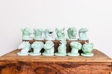 Load image into Gallery viewer, Jadeite Ceramic Zodiac Figurine Heads Vintage Animal Busts Shelf Decor - Eagle&#39;s Eye Finds
