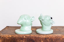Load image into Gallery viewer, Jadeite Ceramic Zodiac Figurine Heads Vintage Animal Busts Shelf Decor - Eagle&#39;s Eye Finds
