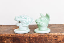 Load image into Gallery viewer, Jadeite Ceramic Zodiac Figurine Heads Vintage Animal Busts Shelf Decor - Eagle&#39;s Eye Finds
