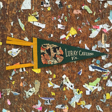 Load image into Gallery viewer, Luray Caverns Virginia Green Felt Hiking Pennant - Eagle&#39;s Eye Finds
