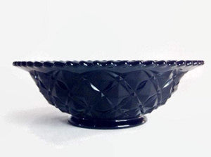 Black Amethyst Nappy (Diamond Block) 330 Line by Imperial Glass Vintage Bowl - Eagle's Eye Finds