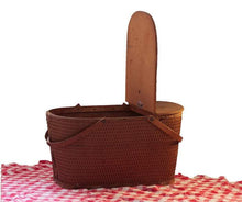 Load image into Gallery viewer, Red-Man Picnic Basket Mid-Century Rustic Decor - Eagle&#39;s Eye Finds
