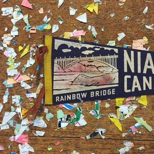 Niagara Falls Canada Blue Felt Pennant Cottage Chic Decor - Eagle's Eye Finds