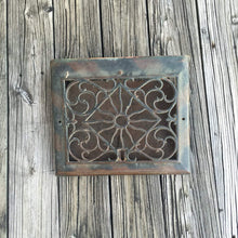 Load image into Gallery viewer, Ornate Brown Victorian Floor Register Architectural Decor - Eagle&#39;s Eye Finds
