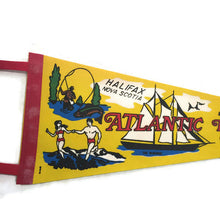 Load image into Gallery viewer, Atlantic Provinces Canada Yellow Felt Pennant Vintage Decor - Eagle&#39;s Eye Finds
