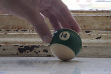 Load image into Gallery viewer, Lucky Number 14 Green Striped Pool Billiard Ball - Eagle&#39;s Eye Finds
