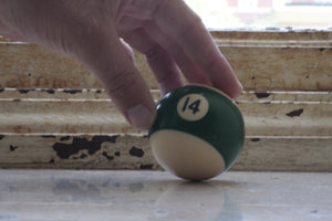 Lucky Number 14 Green Striped Pool Billiard Ball - Eagle's Eye Finds
